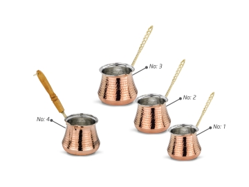 Copper Milkpot With Brass & Wooden Handle