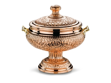 Elegant Copper Soup Service Bowl